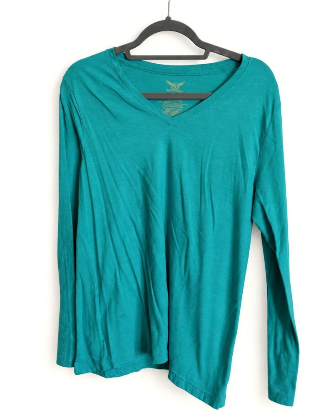 Faded Glory XXL 2X 20 Teal V-Neck Long Sleeve Tee